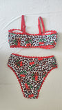 Darrahopens Fashion > Women's Fashion > Women's Swimwear Designer Slenderizing Plus Size Two Piece Beach Set Featuring Fierce Animal Print Size 1XL