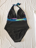 Darrahopens Fashion > Women's Fashion > Women's Swimwear Fashionable One-piece Plus Size Swim Costume with Eye-catching Stripes Size 3XL