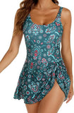 Darrahopens Fashion > Women's Fashion > Women's Swimwear Women's Swimsuit with Skirt Figure-Shaping Dark Green Size XL