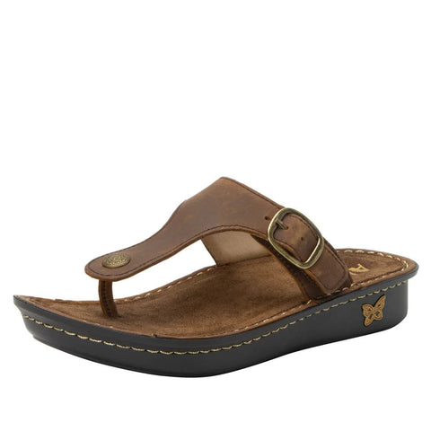Darrahopens Fashion > Women's Fashion > Women's Thongs & Sandals Alegria Vella Comfort Womens Sandals Slip On Ladies Shoes - Oiled Brown