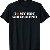 Darrahopens Fashion > Women's Fashion > Women's Tops & T-shirts I Love My Hot Girlfriend Image Color XL T-Shirt