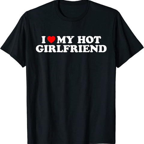 Darrahopens Fashion > Women's Fashion > Women's Tops & T-shirts I Love My Hot Girlfriend Image Color XL T-Shirt