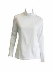 Darrahopens Fashion > Women's Fashion > Women's Tops & T-shirts Ladies SKIVVY Womens Long Sleeve Plain Top Warm Turtleneck Cotton High Neck - White - L