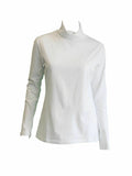 Darrahopens Fashion > Women's Fashion > Women's Tops & T-shirts Ladies SKIVVY Womens Long Sleeve Plain Top Warm Turtleneck Cotton High Neck - White - L