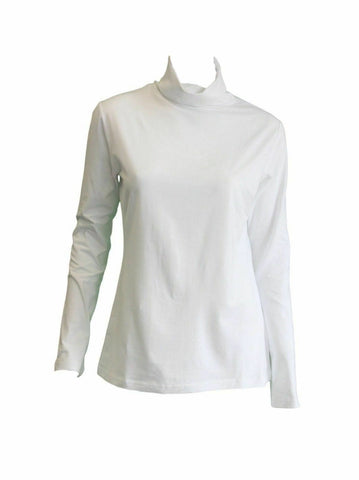 Darrahopens Fashion > Women's Fashion > Women's Tops & T-shirts Ladies SKIVVY Womens Long Sleeve Plain Top Warm Turtleneck Cotton High Neck - White - L