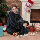 Darrahopens Fashion > Women's Fashion > Women's Tops & T-shirts Ultra-Soft Fleece Wearable Blanket Hoodie, Unisex Hooded Large-Pocket Lazy Warm Home Wear(grey)