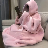 Darrahopens Fashion > Women's Fashion > Women's Tops & T-shirts Ultra-Soft Fleece Wearable Blanket Hoodie, Unisex Hooded Large-Pocket Lazy Warm Home Wear(pink)