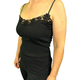 Darrahopens Fashion > Women's Fashion > Women's Tops & T-shirts Womens Camisole Top Cami Strap Top Singlet Summer Basic Tank Shirt - Black - 12-14