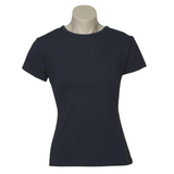 Darrahopens Fashion > Women's Fashion > Women's Tops & T-shirts Womens Plain Ladies T SHIRT 100% COTTON Basic Tee Casual Top Size 6-24 T-Shirt - Navy Blue - 8
