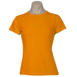 Darrahopens Fashion > Women's Fashion > Women's Tops & T-shirts Womens Plain Ladies T SHIRT 100% COTTON Basic Tee Casual Top Size 6-24 T-Shirt - Orange - 22