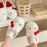 Darrahopens Fashion > Women's Fashion > Women's Uggs & Slippers Compatible with Sanrio Hello Kitty Plush Slippers, Kawaii Cute, Adult Girls Bedroom Soft Shoes, Christmas Gift, Size 38-39
