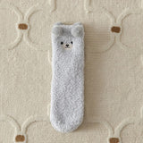 Darrahopens Fashion > Women's Fashion > Women's Uggs & Slippers Cozy Winter Home Essentials Set - Grey 1 Pair Women's Plush Cross Band Faux Fur Slippers S Size & 2 Pairs Cute Teddy Bear Fuzzy Socks Set, Warm Indoor Lounge Gift Bundle with Non-Slip House Slides