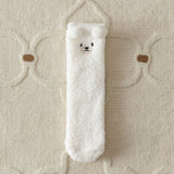 Darrahopens Fashion > Women's Fashion > Women's Uggs & Slippers Cozy Winter Home Essentials Set - White 1 Pair Women's Plush Cross Band Faux Fur Slippers XL Size & 2 Pairs Cute Teddy Bear Fuzzy Socks Set, Warm Indoor Lounge Gift Bundle with Non-Slip House Slides