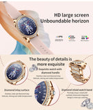 Darrahopens Fashion > Women's Fashion > Women's Watches Elegant Women's Smartwatch,HD Touchscreen, Bluetooth Calls, Health Monitoring(Silver Thin Steel Strip)