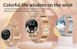Darrahopens Fashion > Women's Fashion > Women's Watches Elegant Women's Smartwatch,HD Touchscreen, Bluetooth Calls, Health Monitoring(Silver Thin Steel Strip)