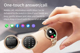 Darrahopens Fashion > Women's Fashion > Women's Watches Elegant Women's Smartwatch,HD Touchscreen, Bluetooth Calls, Health Monitoring(Silver Thin Steel Strip)