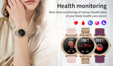 Darrahopens Fashion > Women's Fashion > Women's Watches Elegant Women's Smartwatch,HD Touchscreen, Bluetooth Calls, Health Monitoring(Silver Thin Steel Strip)