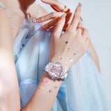 Darrahopens Fashion > Women's Fashion > Women's Watches Women's Butterfly Quartz Watch with Ceramic Steel Strap and Luminous Hands (Silver shell powder surface steel belt)