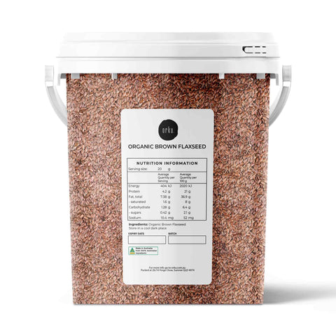 Darrahopens Food & Beverage 800g Organic Brown Linseed Flaxseed Tub Whole Flax Seed Non GMO Omega3 6 Fibre