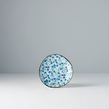 Darrahopens Food & Beverage > Pantry > Condiments & Sauces Saucer Organic Shape 12cm Blue Daisy Glaze