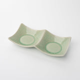 Darrahopens Food & Beverage > Pantry > Condiments & Sauces Two Section Sauce Dish Celadon Glaze