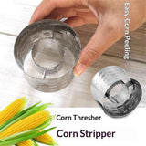 Darrahopens Food & Beverage > Pantry > Seasonings & Spices 2 pack Premium Stainless Steel Corn Thresher Stripper & Peeler - Magic Corn On The Cob Removal Tool（silvery）