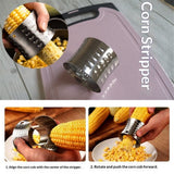 Darrahopens Food & Beverage > Pantry > Seasonings & Spices 2 pack Premium Stainless Steel Corn Thresher Stripper & Peeler - Magic Corn On The Cob Removal Tool（silvery）