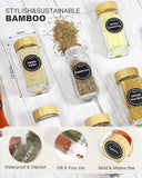 Darrahopens Food & Beverage > Pantry > Seasonings & Spices CARLA HOME 24 Glass Spice Jars with Bamboo Lids, Shaker Tops, 180 Spice Labels, White Pen & Funnel for Kitchen Organization, Spice Rack, Seasoning & Herb Storage