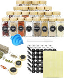 Darrahopens Food & Beverage > Pantry > Seasonings & Spices CARLA HOME 24 Glass Spice Jars with Bamboo Lids, Shaker Tops, 180 Spice Labels, White Pen & Funnel for Kitchen Organization, Spice Rack, Seasoning & Herb Storage