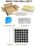 Darrahopens Food & Beverage > Pantry > Seasonings & Spices CARLA HOME 24 Glass Spice Jars with Bamboo Lids, Shaker Tops, 180 Spice Labels, White Pen & Funnel for Kitchen Organization, Spice Rack, Seasoning & Herb Storage