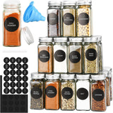 Darrahopens Food & Beverage > Pantry > Seasonings & Spices CARLA HOME 24 Glass Spice Jars with Lids, Shaker Tops, 180 Spice Labels, White Pen & Funnel for Kitchen Organization, Spice Rack, Seasoning & Herb Storage