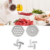 Darrahopens Food & Beverage > Pantry > Seasonings & Spices Stainless Steel Meat Grinder Plate Discs Grinding Blades for Food Grinder Attachment 2 Sharp Blades 2 Cutting Plates In Australia - Darrahopens