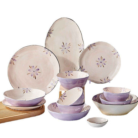 Darrahopens Food & Beverage > Pantry > Teas & Accessories 5in Beautiful Ceramic Bowl Purple Exquisite Ceramic Soup Bowls for Salad Pasta Rice Dessert In Australia - Darrahopens