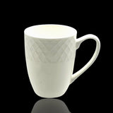 Darrahopens Food & Beverage > Pantry > Teas & Accessories bulk 36 White Bone China Mug Embossed 450ml