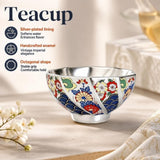 Darrahopens Food & Beverage > Pantry > Teas & Accessories Chinese Gongfu Tea Cup,5.58oz Ceramic Teacups with Silver Inner, Traditional Chinese Kung Fu Tea Master Cup,Enamel Floral Water Cups Drinking Cup for Tea Ceremony, Premium Teas Lover Gift