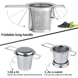 Darrahopens Food & Beverage > Pantry > Teas & Accessories Stainless Steel Tea Filter Infuser with Lock Fine Holes Foldable Design