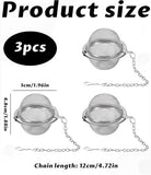 Darrahopens Food & Beverage > Pantry > Teas & Accessories Tea filter - 3 pieces - Stainless steel tea filter - Tea ball filter - Tea filter pot - Infusion ball - Stainless steel tea filter - with extended chain hook - Round tea filter