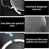 Darrahopens Food & Beverage > Pantry > Teas & Accessories Tea filter - 3 pieces - Stainless steel tea filter - Tea ball filter - Tea filter pot - Infusion ball - Stainless steel tea filter - with extended chain hook - Round tea filter