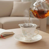 Darrahopens Food & Beverage > Pantry > Teas & Accessories Tea Strainer - 2-piece set - Stainless steel tea infuser - Tea steeper with handle and drip cup - 6.5 cm - Mesh tea filter
