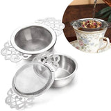Darrahopens Food & Beverage > Pantry > Teas & Accessories Tea Strainer - 2-piece set - Stainless steel tea infuser - Tea steeper with handle and drip cup - 6.5 cm - Mesh tea filter