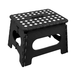 Darrahopens Furniture > Bar Stools & Chairs 150kg Folding Step Stool Portable Plastic Foldable Chair Flat Outdoor (29x22cm) - Black