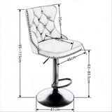 darrahopens Furniture > Bar Stools & Chairs 2x Height Adjustable Swivel Bar Stool Velvet Nailhead Barstool with Footrest
