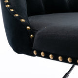 darrahopens Furniture > Bar Stools & Chairs 2x Height Adjustable Swivel Bar Stool Velvet Nailhead Barstool with Footrest