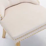 Darrahopens Furniture > Bar Stools & Chairs AADEN 2x Velvet Dining Chairs with Golden Metal Legs-Black