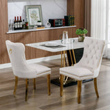 Darrahopens Furniture > Bar Stools & Chairs AADEN 4x Velvet Dining Chairs with Golden Metal Legs-Black