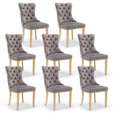 Darrahopens Furniture > Bar Stools & Chairs AADEN 8x Velvet Dining Chairs with Golden Metal Legs-Black