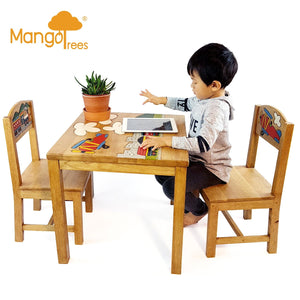 Darrahopens Furniture > Bar Stools & Chairs Airplane Design Kids Wooden Table Chairs Set