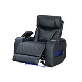 Darrahopens Furniture > Bar Stools & Chairs > Arm Chairs & Recliners 1 Seater Air leather Power Recliner Sofa with LED Light In Black