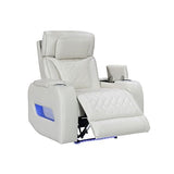 Darrahopens Furniture > Bar Stools & Chairs > Arm Chairs & Recliners 1 Seater Air leather Power Recliner Sofa with LED Light In Grey