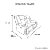 Darrahopens Furniture > Bar Stools & Chairs > Arm Chairs & Recliners 2 Seater Power Recliner Chair in Grey In Australia - Darrahopens